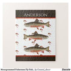 a puzzle with fish on it and the words anderson written in red letters above them