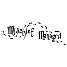 a black and white logo with the words misshef managed