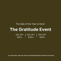 the gratitude event is now on sale