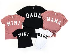 Mama Dada Baby Shirts, Custom Family Matching Shirts, New Mom Dad Shirts, Baby Announcement Shirt, Family Gather Shirts, New Mom Dad Shirts If you want any color which is not listed please contact us. HOW TO ORDER: 1) Please Select Shirt Size and Style 2) Please Select Shirt Color 3) Please Type Your Customization 4) Add to Your Cart CARE INSTRUCTIONS - - Machine wash cold, inside-out, gentle cycle with mild detergent and similar colors. - Use non-chlorine bleach, only when necessary. No fabric Baby Announcement Shirt, Baby Announcement Shirts, Family Matching Shirts, Papa Shirts, Dad Shirts, Baby Shirts, New Mom, Family Matching, Matching Shirts