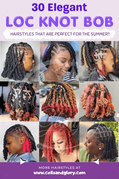 30 Marley Loc Knot Bob Hairstyles - Includes Tutorial and Haircare Tips - Coils and Glory Loc Styles Down Hairstyles, Dread Loc Hair Styles For Black Women, Interlocks Hairstyles Black Women, Spiral Loc Styles, Dreadlock Bob Black Women, Ras Hairstyles For Women, Dread Twist Black Women, Styling Dreadlocks For Women Black, Women Lock Styles