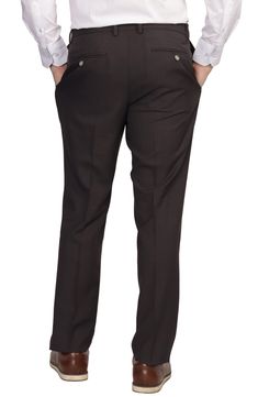 A sharp staple for almost any occasion, these modern dress pants feature a straight leg and are fitted with plenty of classic pockets. 8" inseam (size 32) Zip fly with hook-and-bar closure 78% polyester, 22% recycled polyester Dry clean Imported Model stats: 6'1" height, 32" waist. Model is wearing size 32. Tailored Dress, Modern Dress, Dress Pant, Dress Pants, Nordstrom Rack, Straight Leg, Dry Clean, Nordstrom, Bar