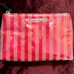 Pink Victoria’s Secret Makeup Bag-Nwot Victorias Secret Makeup Pouch, Victoria Secret Makeup, Yurt, Cosmetic Bags, Victoria's Secret Pink, Small Bags, Victoria Secret, Secret Pink, Cosmetic Bag