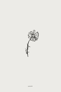 a black and white photo of a single flower on a gray background with the words, i love you