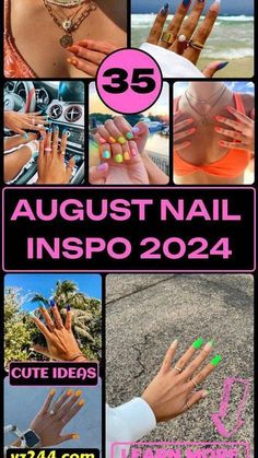 August Nails Ideas Square, August Nails 2024 Almond, August Nails 2024 Short, August 2024 Nail Trends, Nail Inspiration Summer 2024 Square, August Nails Ideas 2024, August 2024 Nails, End Of Summer Nails Ideas, August Nails Ideas