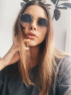 Rayban Brown Sunglasses, Glasses Women Fashion Eyeglasses, New York Shopping, Sojos Sunglasses, Circular Sunglasses, Gradient Brown, Round Sunglasses Women, Ray Ban Glasses