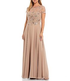 Mother of the Bride Dresses & Gowns | Dillard's Formal Long Gown, Backyard Weddings, Mnm Couture, Embroidered Bodice, Unique Prom Dresses, Beaded Bodice, Chiffon Gown, Long Gown, Unique Dresses