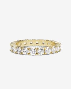 Heiress Ring - Gold|White Diamondettes White Classic Eternity Band, Classic White Eternity Band With Halo, Classic White Halo Eternity Band, Melinda Maria Jewelry, Regal Elegance, Melinda Maria, Pearl Necklace Earrings, Ring Stone, Chain Bracelet