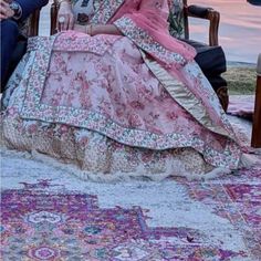 Off White And Light Pink (Floral Lehenga) Georgette Sequins Work. Large Size, Size 40-42. Perfect For Spring/Summer Weddings, Haldi Or Mehendi. Summer Weddings, Summer Wedding, Pink Floral, Large Size, Light Pink, Spring Summer, Off White