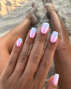 Summer Nails Colors Designs, Unghie Sfumate, Pink Ombre Nails, Glitter Gel Nails, Pink Nail Art, Colorful Nail Designs, Summer Nails Colors, Neon Nails, Beach Nails