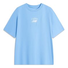 Li-Ning Cartoon Graphic T-shirt 'Light Blue' AHSU541-4 Light Blue Crew Neck T-shirt With Screen Print, Light Blue Relaxed Fit Graphic Tee, Light Blue Relaxed Fit Graphic Tee Shirt, Graphic T Shirt, Graphic Tshirt, Light Blue, T Shirt, Blue