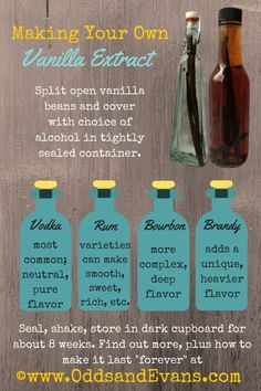 an info sheet describing how to make your own vanilla extract with vinegar and other essentials