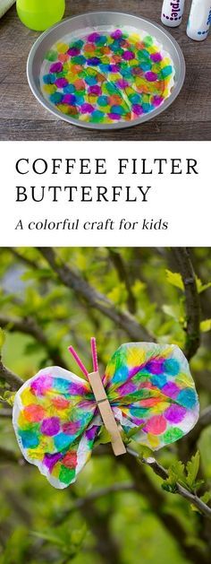 coffee filter butterfly craft for kids to make