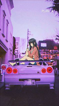 Car And Girl Wallpaper, Anime Jdm, Cars Anime, Girl Driving, Orochimaru Wallpapers, Dual Personality, Kereta Sport