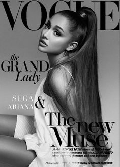 a woman with long hair is featured on the cover of an issue of voge magazine