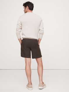 Cool and crisp even in the warmest weather, our signature linen shorts are crafted with 100% linen, a fabric we love for its ability to stay breathable and soft even in heat and humidity.  Mid-rise, slim leg.  Zip fly with button closure.  Front and back pockets.  Unlined.  Mid-rise, straight leg.  Inseam: Regular 7" Model: Size 32, 6'2" (188cm). Linen Short, Linen Shorts, Slim Leg, Slim Legs, Warm Weather, Banana Republic, Mid Rise, Straight Leg, Heat