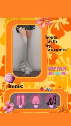 Leg Warmer Hack Dress To Impress, Boots With Leg Warmers, Dti Codes, Beauty Treatments Skin Care, Kill It With Fire, House Decals, Dti Hacks, Dti Ideas, Dti Outfits