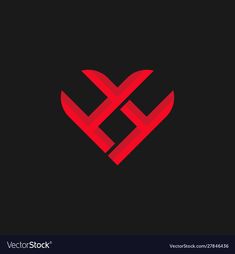 the letter v with two intersecting lines in red on black background, logo or icon