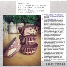 the recipe for chocolate peanut butter cups is shown