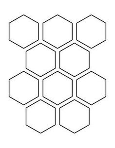 the hexagonal pattern is shown in black and white