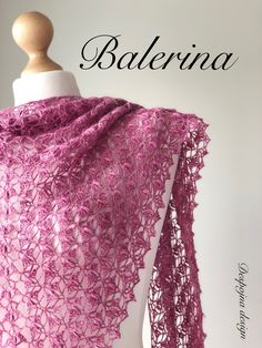 a pink shawl on top of a white mannequin with the words balerina written