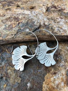 Finely handcrafted in brass or white brass. Designed by CARAUCCI Silver Leaf-shaped Brass Earrings, Gingko Art, Brass Jewelry Design, Ginkgo Design, Torch Fired Enamel Jewelry, Modest Mom, Minimalist Ideas, Silversmithing Jewelry, Design Earrings