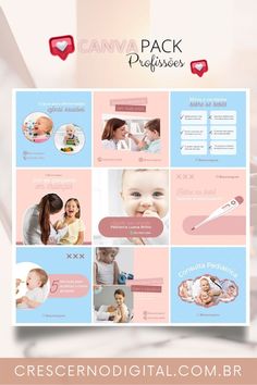 an image of a baby's birth announcement with the words, canva pack