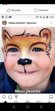 Face Painting Bear, Face Painting Designs Creative, Facepainting Ideas Easy, Dog Face Paint, Cute Face Paint Ideas, Bear Face Paint, Jungle Book Costumes, Dog Face Paints