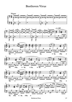 Beethoven, Virus Sheet Music For Piano Music Tones, Free Music