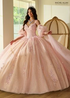 Quinceniera Dresses Quinceniera Long Glitter Ball Gown Blush Champagne Baby Pink Quinceanera Dresses, Glitter Ball Gown, Quinceanera Pink, Quinceanera Themes Dresses, Red Quinceanera Dresses, Quinceñera Dresses, Blue Champagne, Quinceanera Dresses Pink, Black Ball Gown