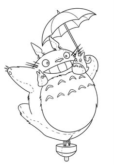 Totoro Line Art, Totoro Outline, Ghibli Coloring, Kodama Tattoo, Totoro Drawing, Totoro Tattoo