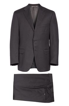 A finely crafted jacket and flat-front trousers are meticulously fashioned from high-quality wool. Jacket has two-button closure; notched lapel; besom chest pocket; flap pockets; interior pockets; side vents. Trousers have zip fly with button-tab closure and interior anchor button; front slant pockets; back button-closure welt pockets. Split-waist construction for easy alteration. Unhemmed. Get the perfect fit—book an appointment with one of our alterations experts Jacket is fully lined; trouser Book An Appointment, Wool Suit, Wool Jacket, Flap Pocket, Perfect Fit, Shoe Accessories, Nordstrom, Trousers, Australia