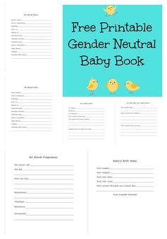 the free printable gender neutral baby book