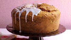 a bundt cake with icing drizzled on top