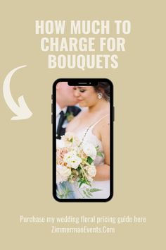 a phone with the text how much to charge for bouquets? and an image of a