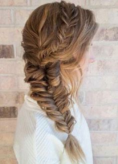 Winter Wedding Hair, Fall Wedding Hairstyles, Side Swept Hairstyles, Fishtail Braid, Hairstyle Look, Back To, Box Braids Hairstyles