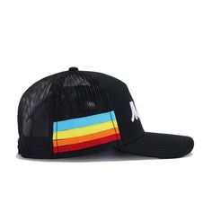 Adjustable hat. One size fits most (OSFM). Pew pew pong pong. Hat Material: 100% CottonCrown: BlackVisor: BlackButton: BlackFront Logo: Official colorsBartack: Black Black Trucker Hat With Curved Bill For Beach, Black Curved Bill Trucker Hat For Beach, Retro Black Trucker Hat For Sports, Retro Black Snapback Hat For Streetwear, Retro Black Snapback Hat For Sports, Retro Black Baseball Cap With Flat Bill, Retro Black Trucker Hat For Streetwear, Retro Black Flat Bill Baseball Cap, Sporty Multicolor Baseball Cap