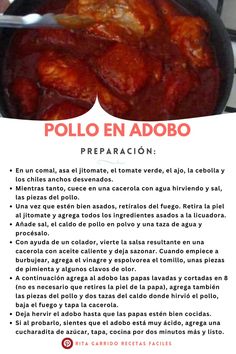 the recipe is written in spanish and english