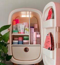 Skincare Stuff To Buy, Pink Mini Fridge, Sephora Skin Care, Skincare Inspiration, Skin Care Collection, Skincare Essentials, Perfect Skin Care Routine