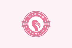 the flamingo logo is shown in pink and white