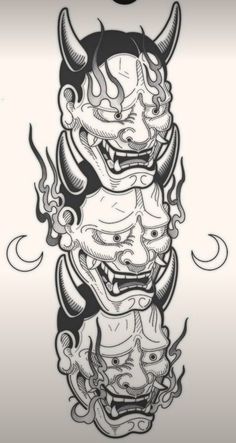 Hannya Maske Tattoo, Yakuza Style Tattoo, Acab Tattoo, Japanese Mask Tattoo, Oni Mask Tattoo, Oni Tattoo, Hannya Mask Tattoo, Samurai Tattoo Design, Yakuza Tattoo