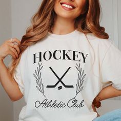 Hockey Athletic Club Comfort Color Tee - Limeberry Designs Athletic Club, Athletic Clubs, Dynamic Design, Comfort Colors Tee, Bold Graphics, Comfort Color, The Ice, The Game, In Style