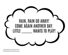 Preschool Spring Songs, Rain Craft, St Patricks Activities, Nursery Rhymes Toddlers, Weather Lesson Plans, Rain Poems, Rain Crafts, Weather Activities Preschool, Nursery Rhyme Crafts