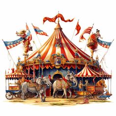 Vector & 4K Circus Clipart in Oil Painting Style Circus Clipart, Publishing Industry, Digital Banners, Large Format Printing, Decal Design, Stencil Painting