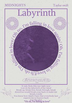 the poster for ladyrinh, which is featured in purple and white with an image of