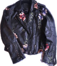 Embroidered Leather Jacket For Fall, Fitted Embroidered Biker Leather Jacket, Fitted Embroidered Leather Biker Jacket, Embroidered Long Sleeve Biker Jacket For Spring, Embroidered Fitted Biker Jacket For Fall, Casual Embroidered Biker Jacket For Spring, Trendy Embroidered Leather Jacket For Fall, Fitted Embroidered Leather Jacket For Fall, Winter Embellished Leather Jacket With Long Sleeves