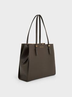 Dark Moss Sansa Tote Bag | CHARLES & KEITH Charles And Keith Tote Bag, Charles And Keith Bags Handbags, Elegant Tote Bag, Charles Keith Bags, Charles And Keith Bags, Charles And Keith, Belt Ring, Everyday Handbag, Work Tote Bag