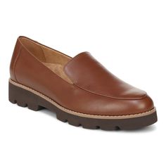 Upper: Leather. Footbed: Removable microfiber wrapped EVA. Outsole: Rubber. Platform Height: .75 Heel Height: 1.50 Comfortable Office Shoes, Comfortable Dress Shoes, Comfortable Work Shoes, Patent Loafers, Shoe Technology, Work Shoes Women, Business Casual Shoes, Vionic Shoes, Athletic Fashion