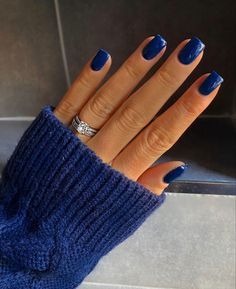 Blue Nail Looks, Navy Blue Nail Designs, Blue Gel Nails, Dark Blue Nails, Navy Nails, Navy Blue Nails, Perfect Manicure, Blue Acrylic Nails, Nail Prep