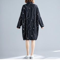 Size: Detail in Tile Measurement : Length:96cm,Chest:158cm,Sleeve:29cm,Shoulder:92cm Oversized Graphic Print Blouse For Fall, Oversized Fall Blouse With Graphic Print, Baggy Long Sleeve Blouse For Spring, Baggy Long Sleeve Blouse, Black Oversized Blouse For Spring, Oversized Long Sleeve Black Blouse, Oversized Black Blouse For Spring, Black Oversized Long Sleeve Blouse, Trendy Oversized Black Blouse